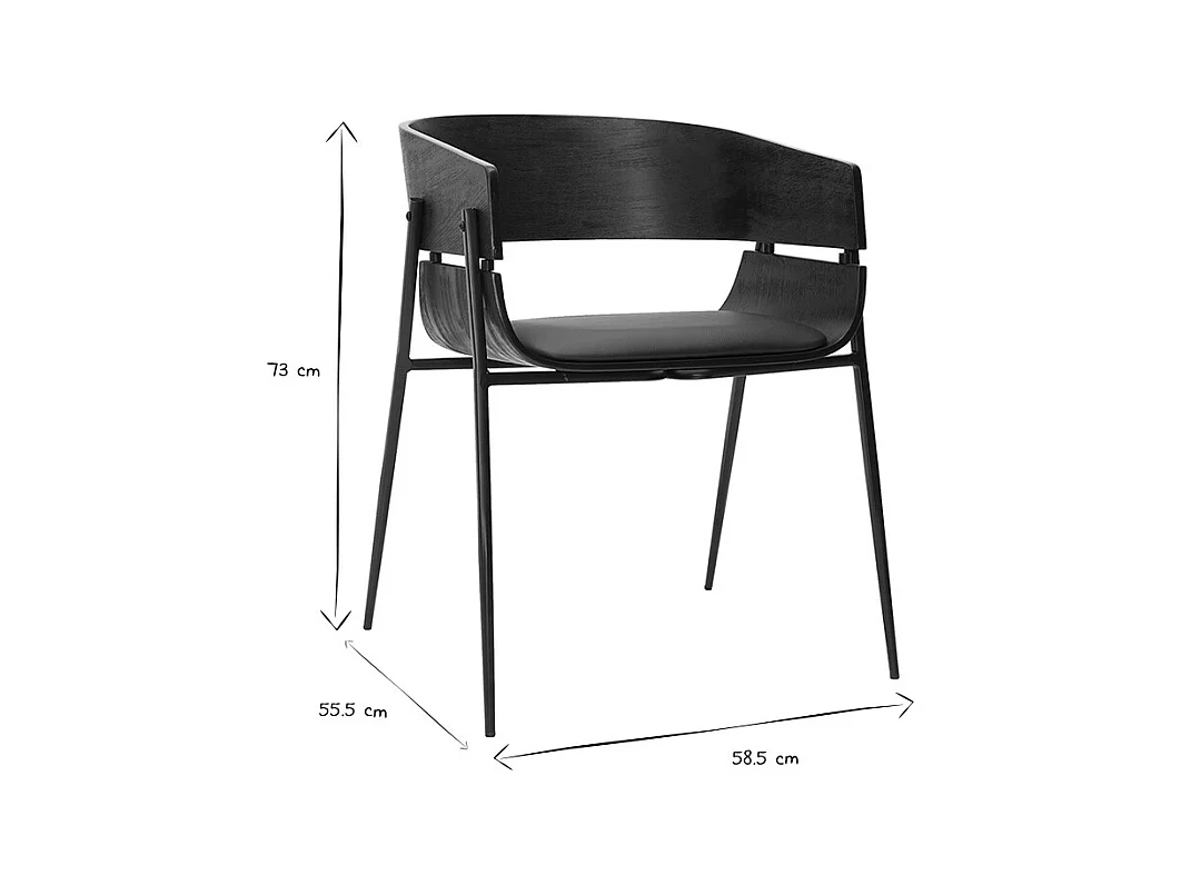 Chaises design noires (lot de 2) WESS