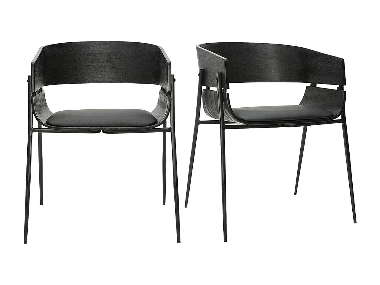 Chaises design noires (lot de 2) WESS