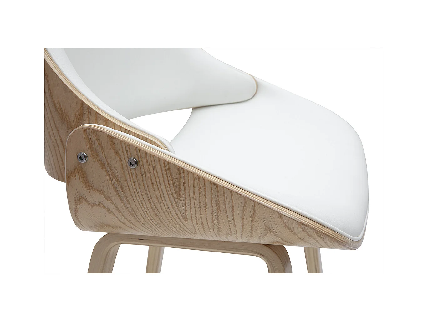 Tabourets de bar design blancs et bois clair H70 cm (lot de 2) CLASH