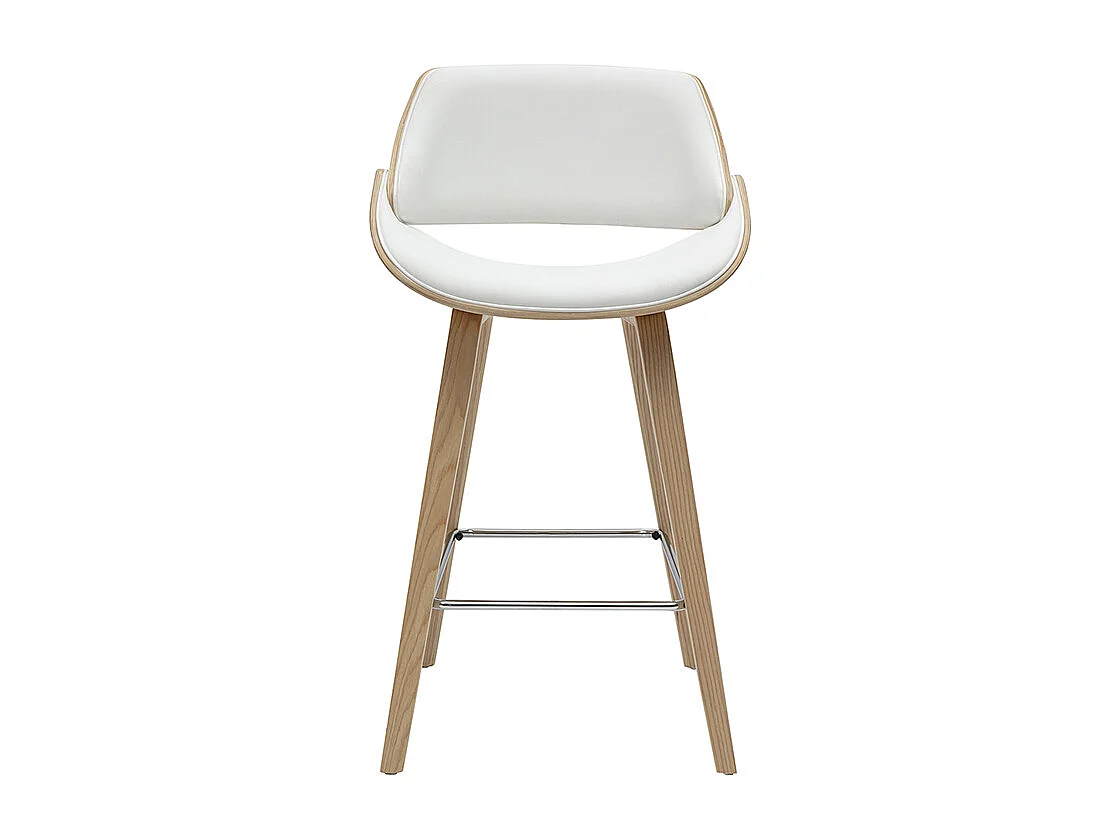 Design-Barhocker in Weiß und hellem Holz H70 cm (2er-Set) CLASH