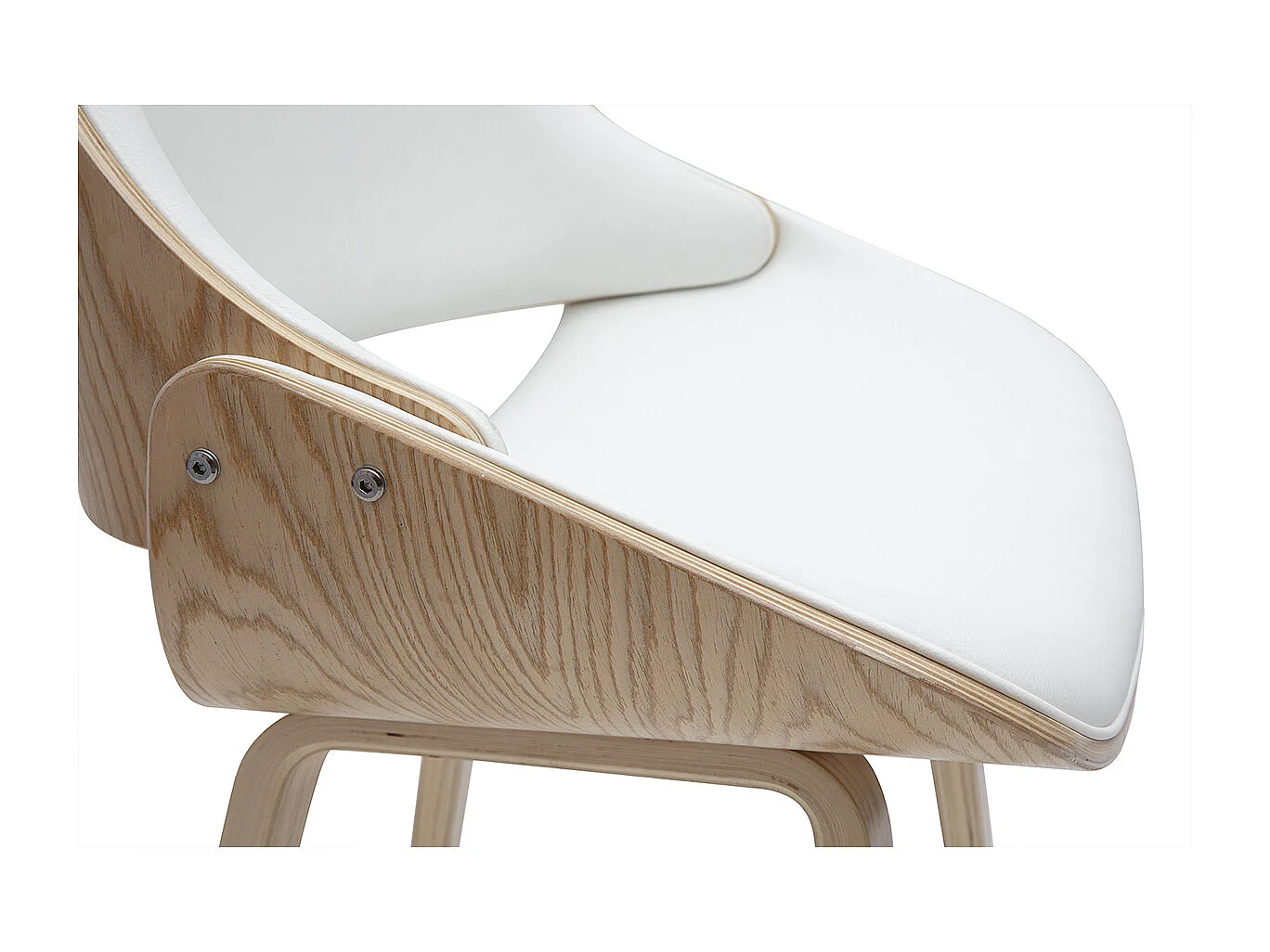 Design-Barhocker in Weiß und hellem Holz H70 cm (2er-Set) CLASH