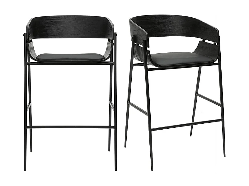 Sgabelli da bar neri design (set di 2) WESS