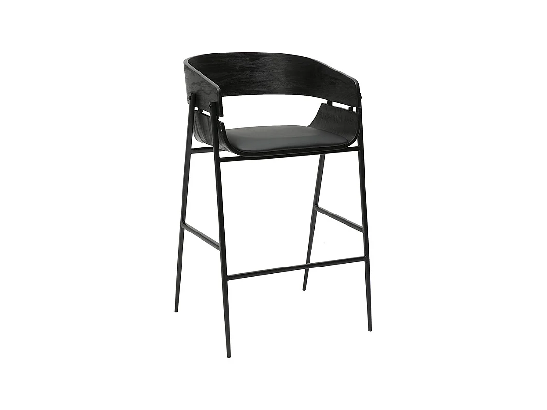 Tabourets de bar design noirs (lot de 2) WESS