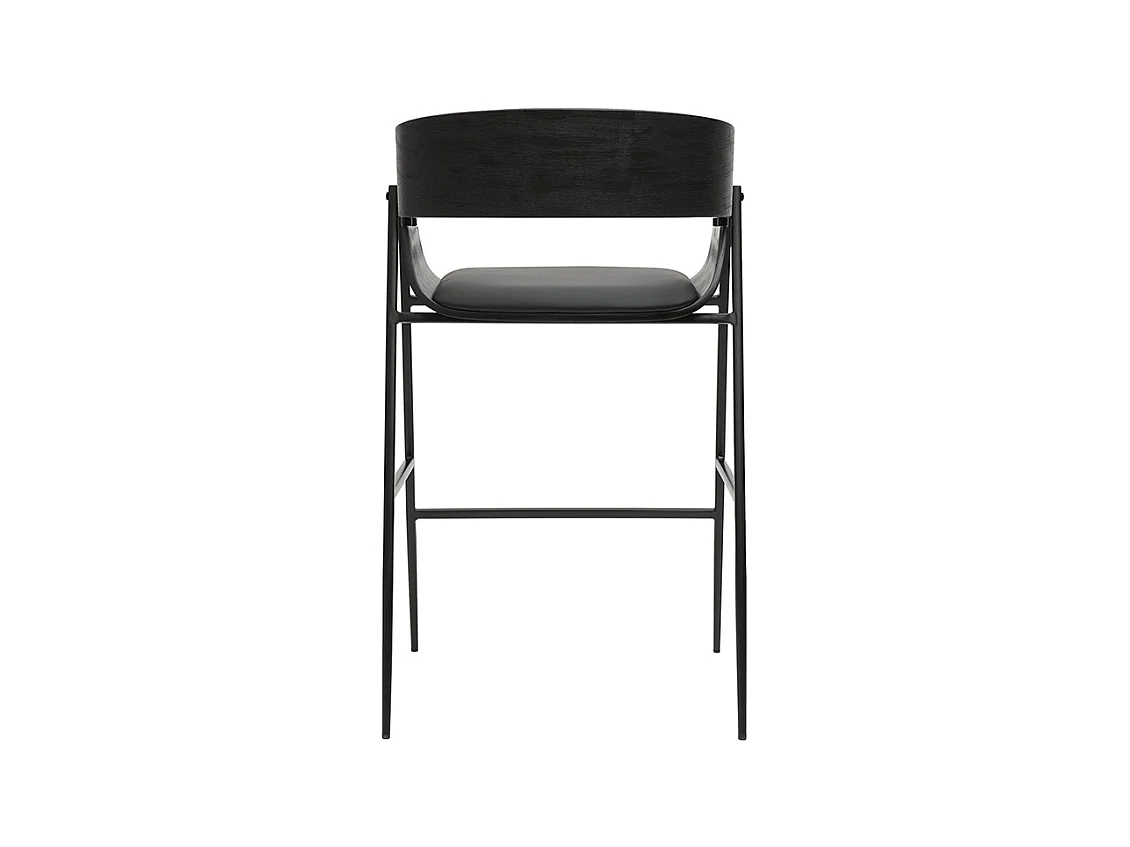 Tabourets de bar design noirs (lot de 2) WESS