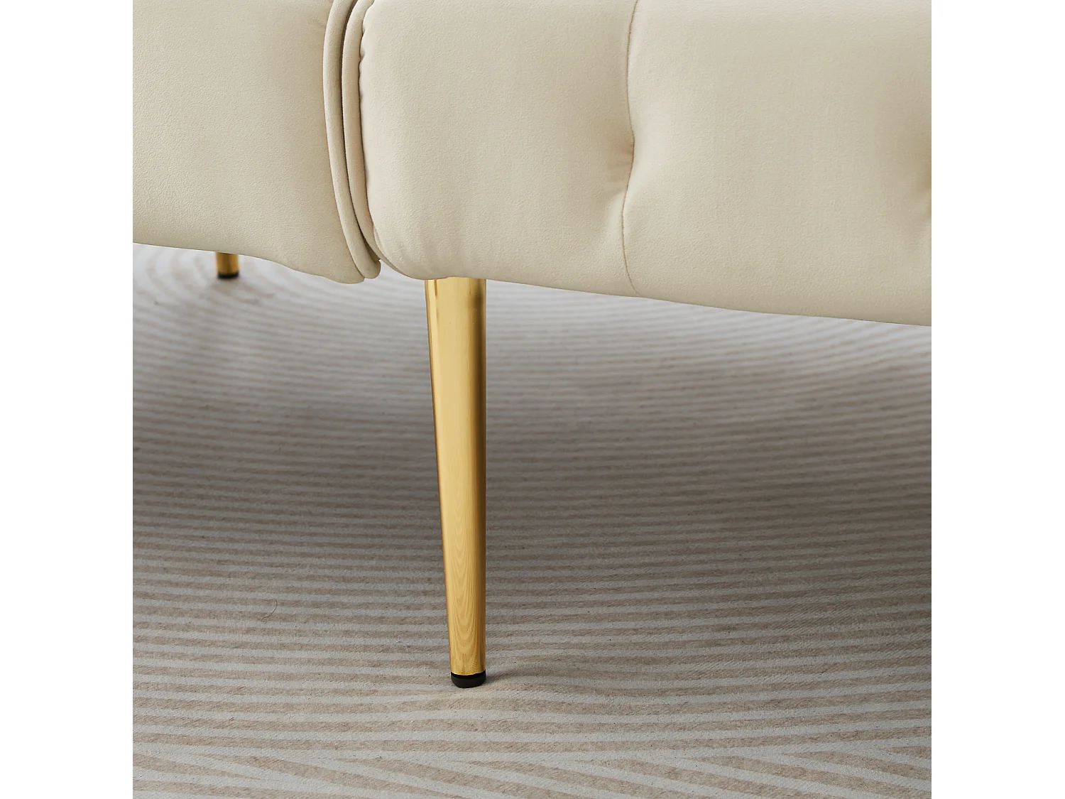 Canapé 2 places moderne, 178 x 82 x 70, clic clac, dossier et accoudoirs réglable, Velours Beige