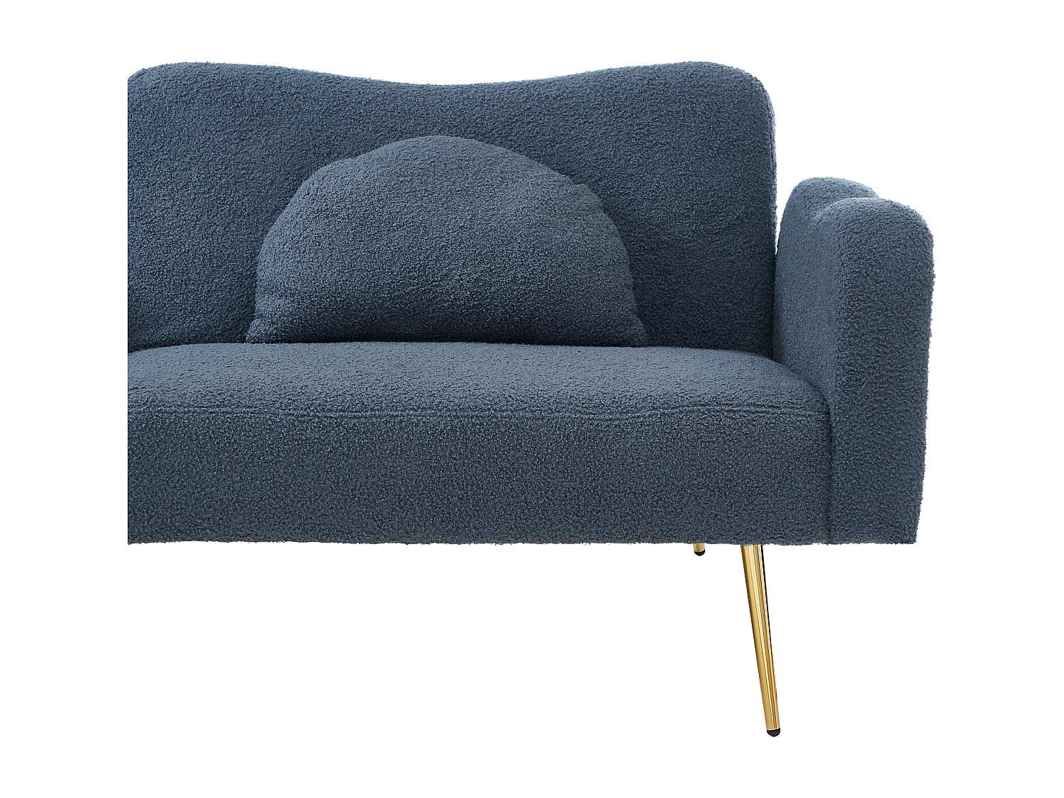 Canapé-lit 2 places, 175 x 79 x 82, clic clac, dossier réglable, design moderne, Tissu de Sherpa bleu-gris