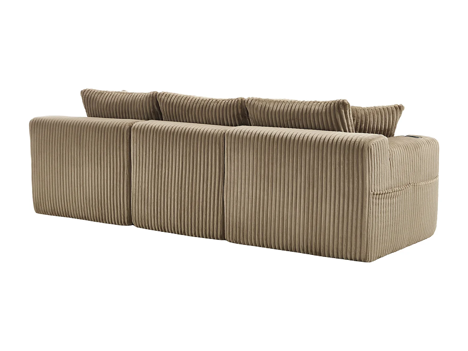 Canapé d'angle 3 places, rangement, 257 x 160 x 62, pour salon, appartement et studio, Corduroy kaki