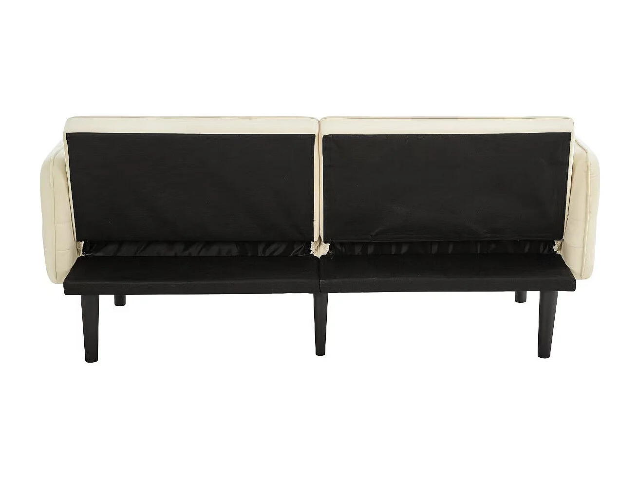 Canapé 2 places moderne, 176 x 78 x 76, clic clac, dossier et accoudoirs réglable, Velours Beige