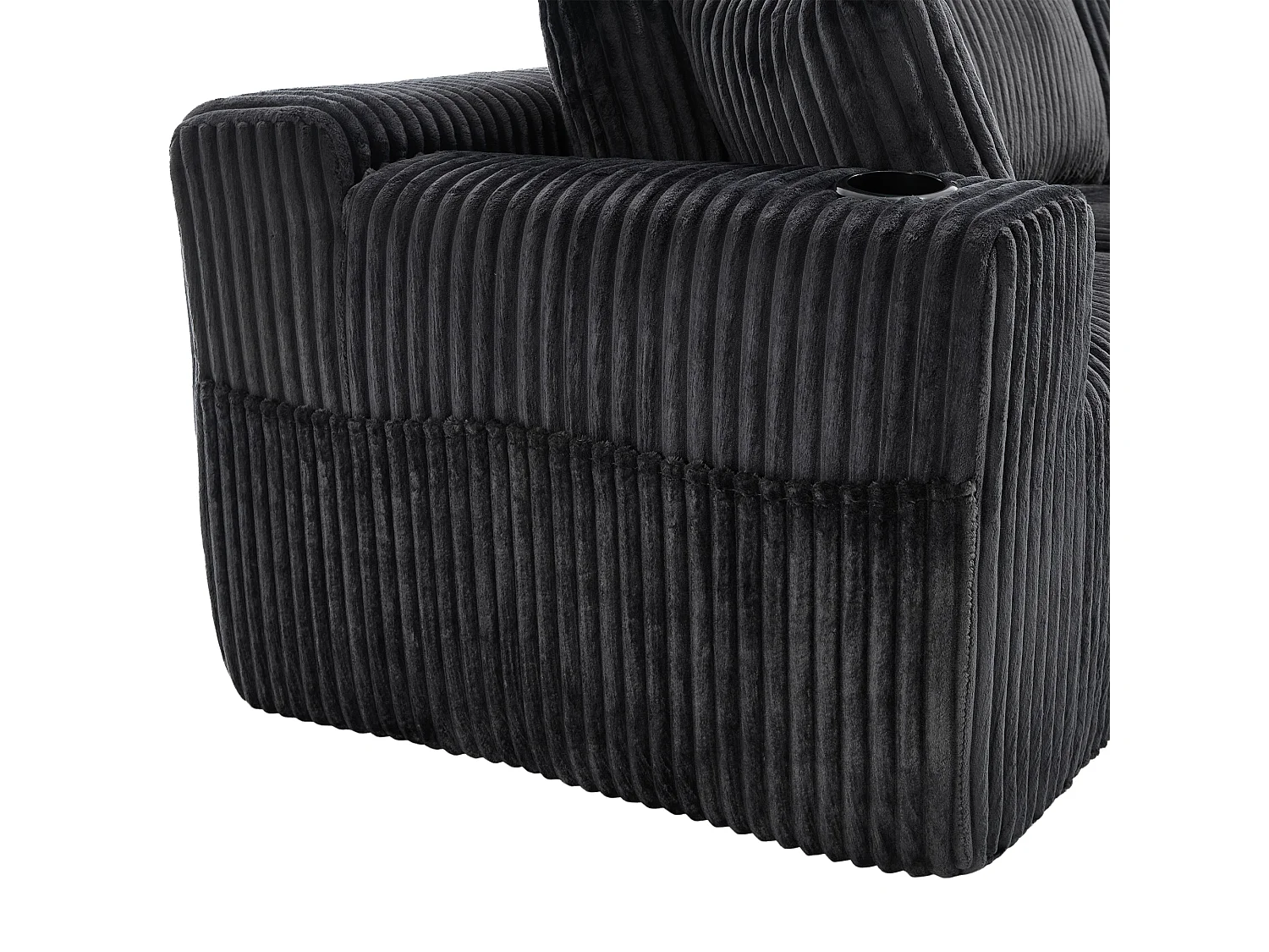 Canapé d'angle 3 places, 257 x 160 x 62, rangement, pour salon, appartement et studio, Corduroy gris