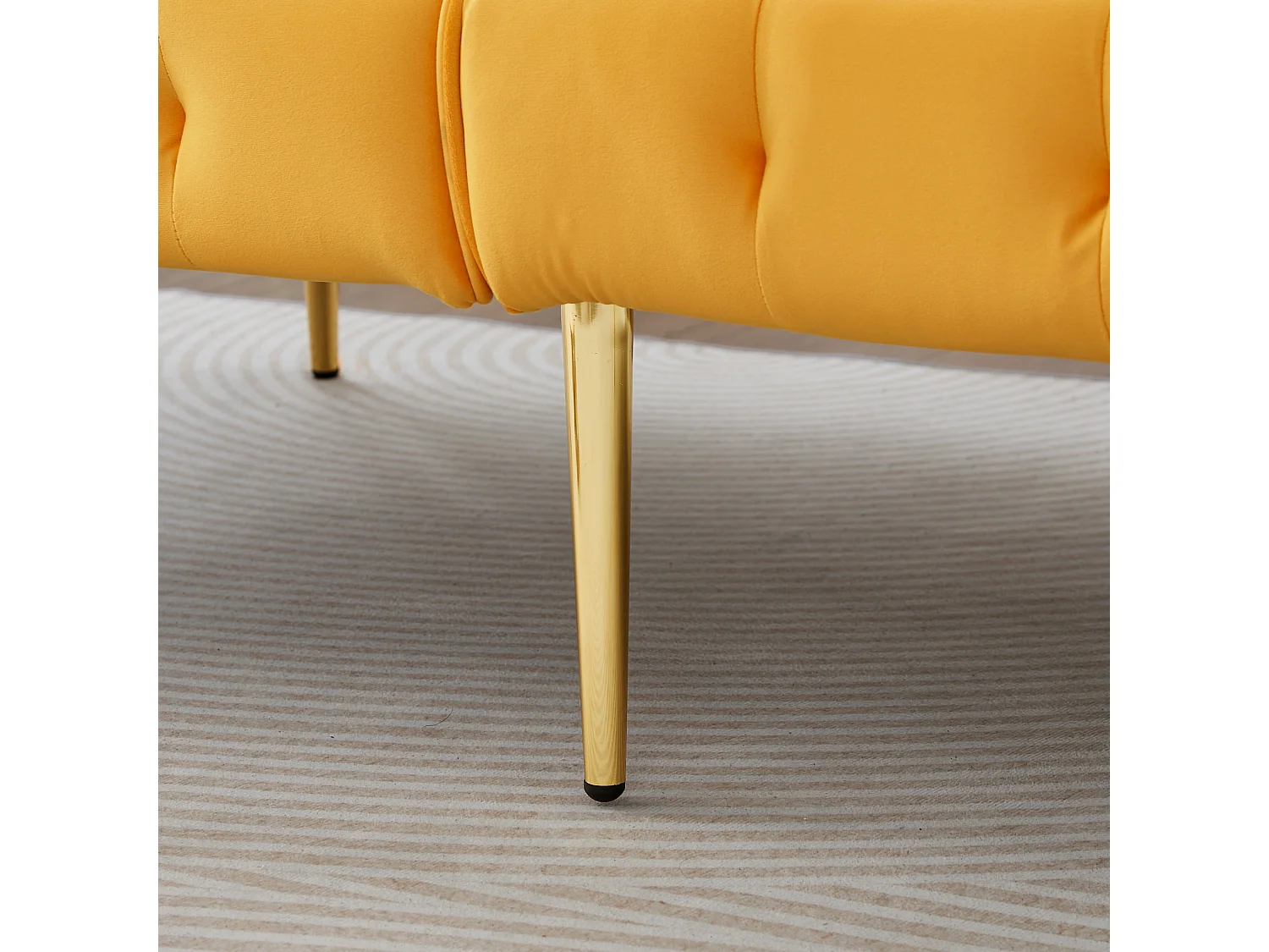 Canapé 2 places moderne, 178 x 82 x 70, clic clac, dossier et accoudoirs réglable, Velours Jaune