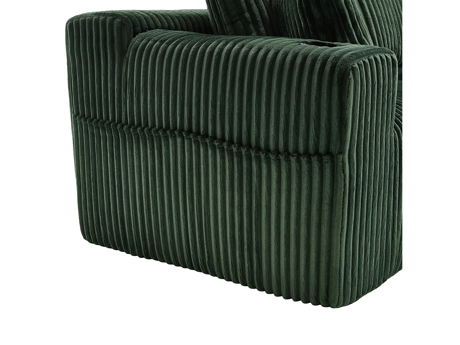 Canapé d'angle 3 places, 257 x 160 x 62, rangement, pour salon, appartement et studio, Corduroy Vert émeraude