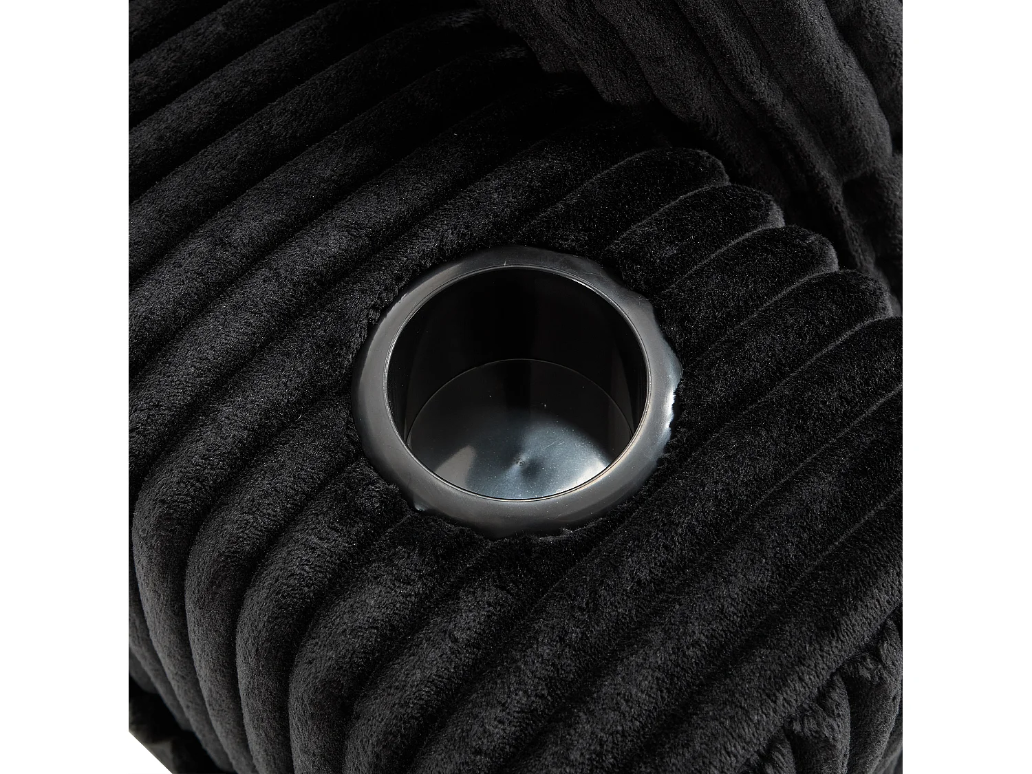 Canapé d'angle 3 places, 257 x 160 x 62, rangement, pour salon, appartement et studio, Corduroy noir