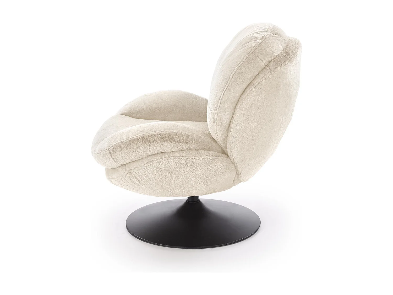Fauteuil pivotant crème avec socle en métal MARIA