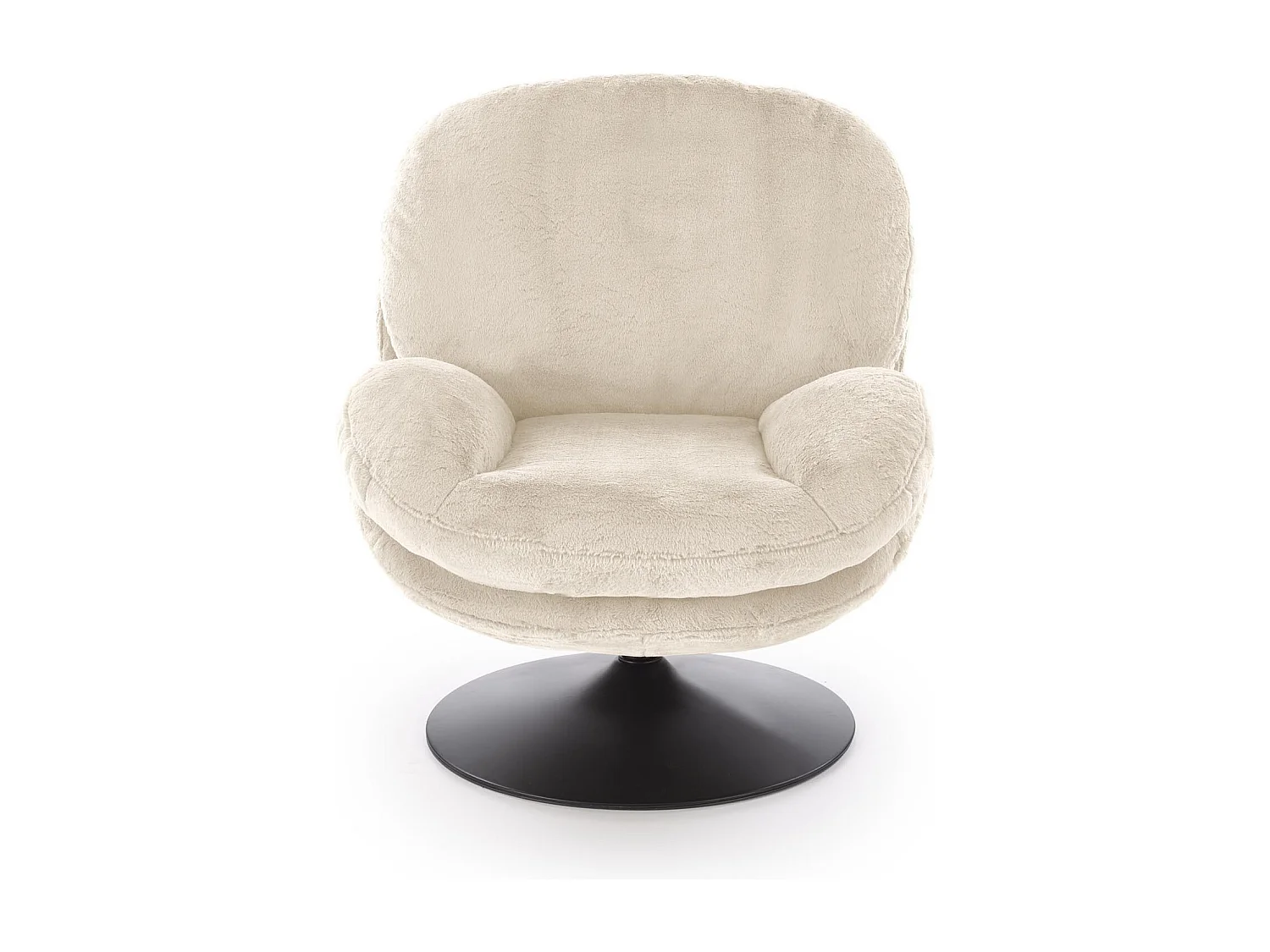 Fauteuil pivotant crème avec socle en métal MARIA