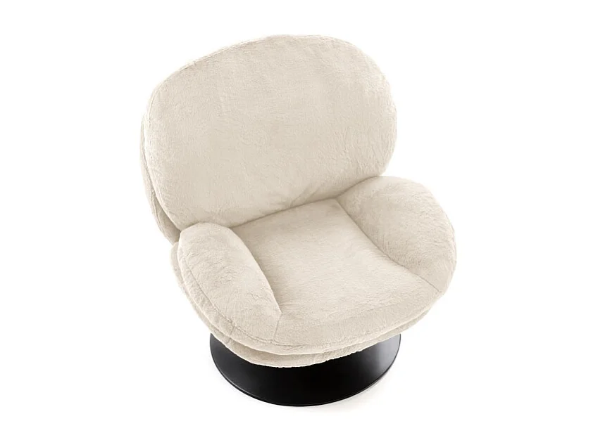 Fauteuil pivotant crème avec socle en métal MARIA