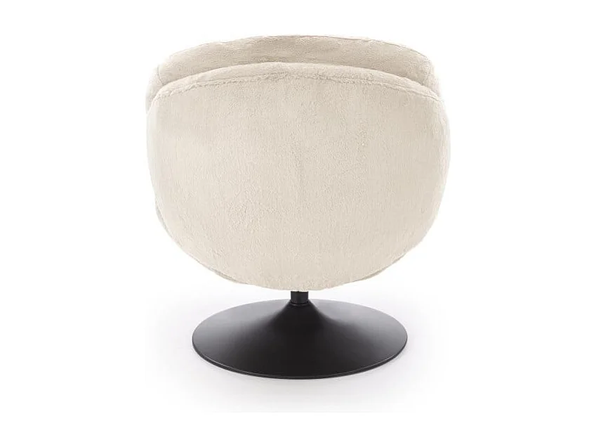 Fauteuil pivotant crème avec socle en métal MARIA