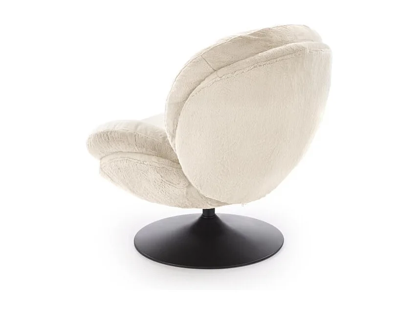 Fauteuil pivotant crème avec socle en métal MARIA