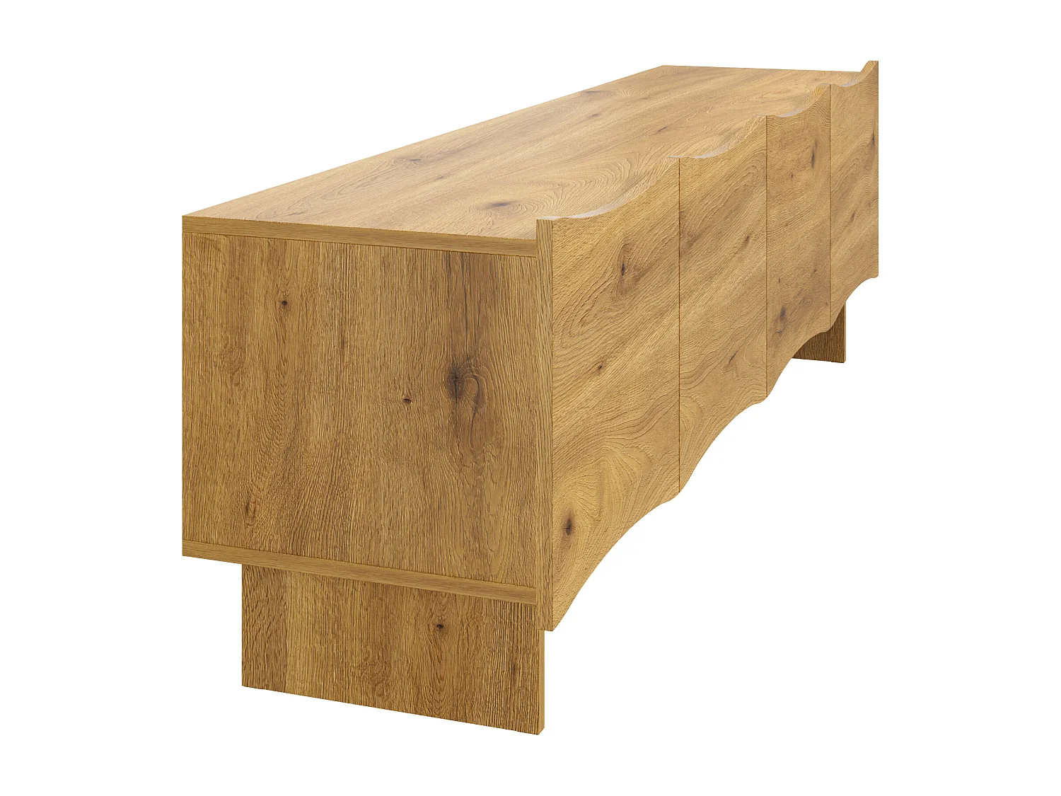 Meuble TV moderne 155 x 36 x 47 cm, rangement, design élégant pour le salon, Panneau de particules naturel