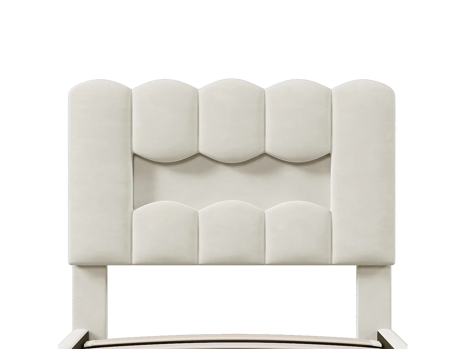 Lit coffre simple 90x200 cm, tissu en fond, rangement, LED, tête de lit réglable, Velours beige, sans matelas