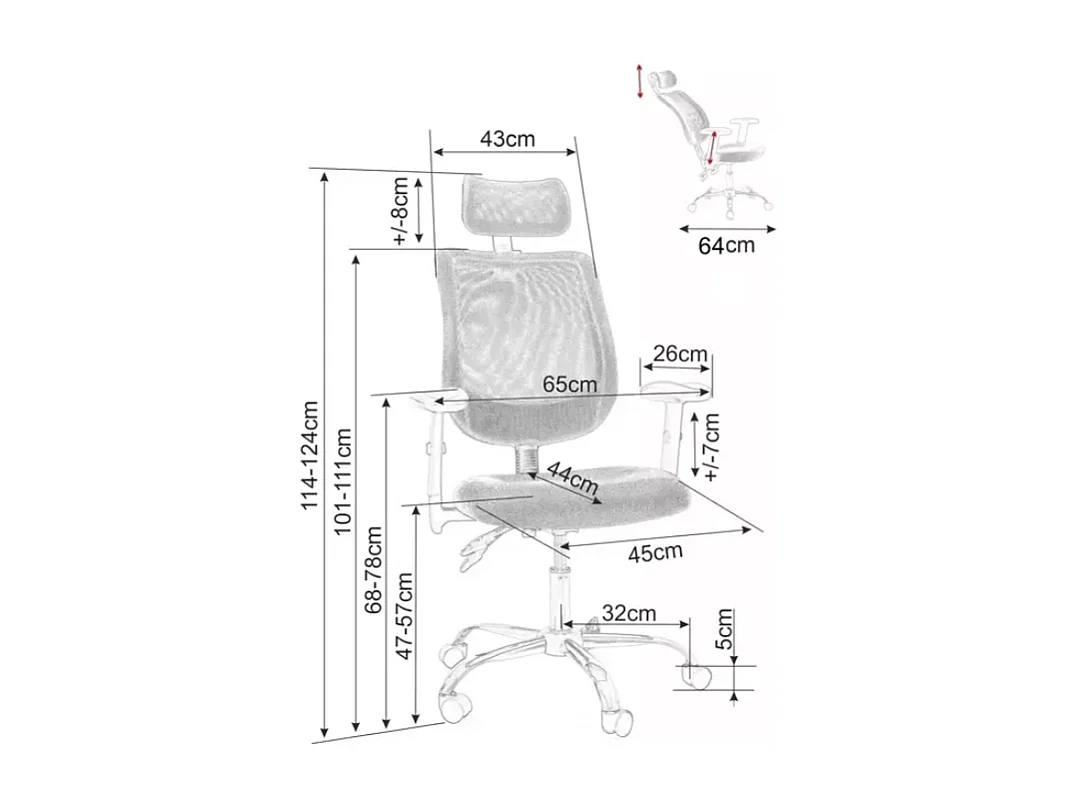 Chaise de bureau à roulette et pivotante ergonomique noir, pieds gris argent LORIX