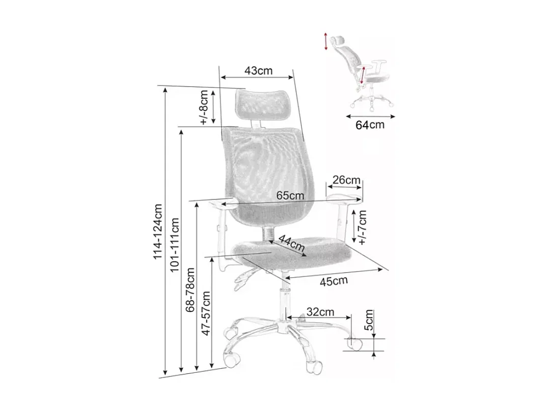 Chaise de bureau à roulette et pivotante ergonomique noir, pieds gris argent LORIX