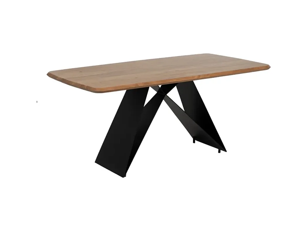 Table à manger 170 cm bois d’acacia et pieds métal croisés HIMERA