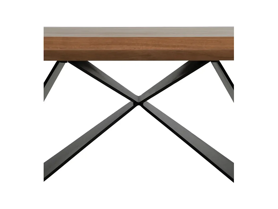 Table à manger 170 cm bois d’acacia et pieds métal croisés HIMERA