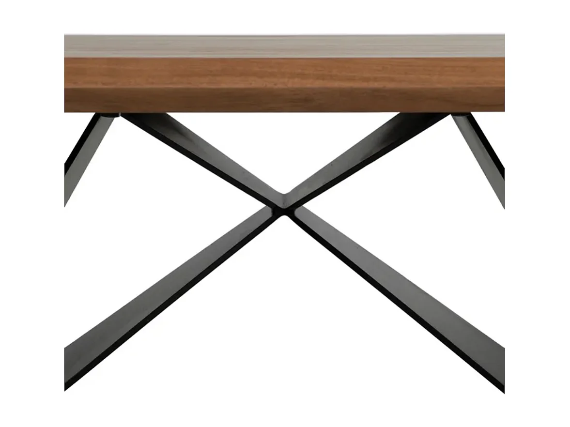 Table à manger 170 cm bois d’acacia et pieds métal croisés HIMERA