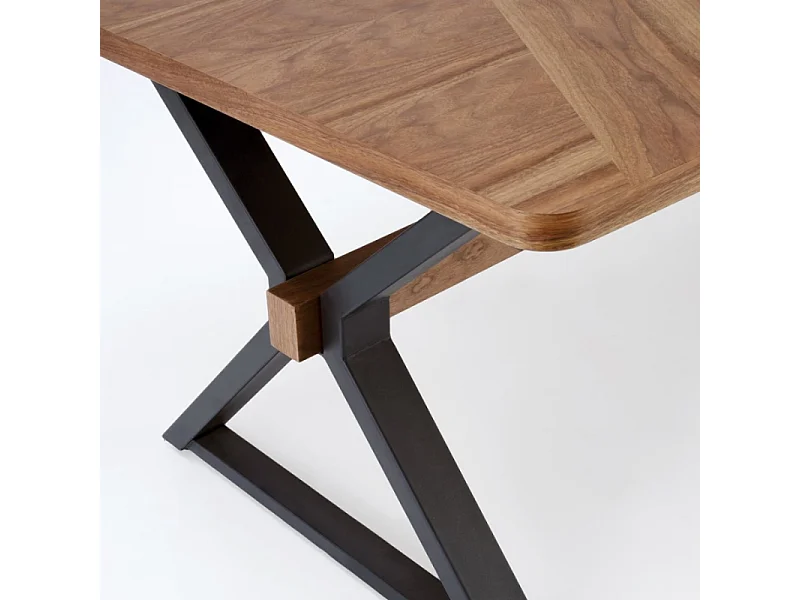 Table de salle à manger avec plateau plaqué noyer CHARLES