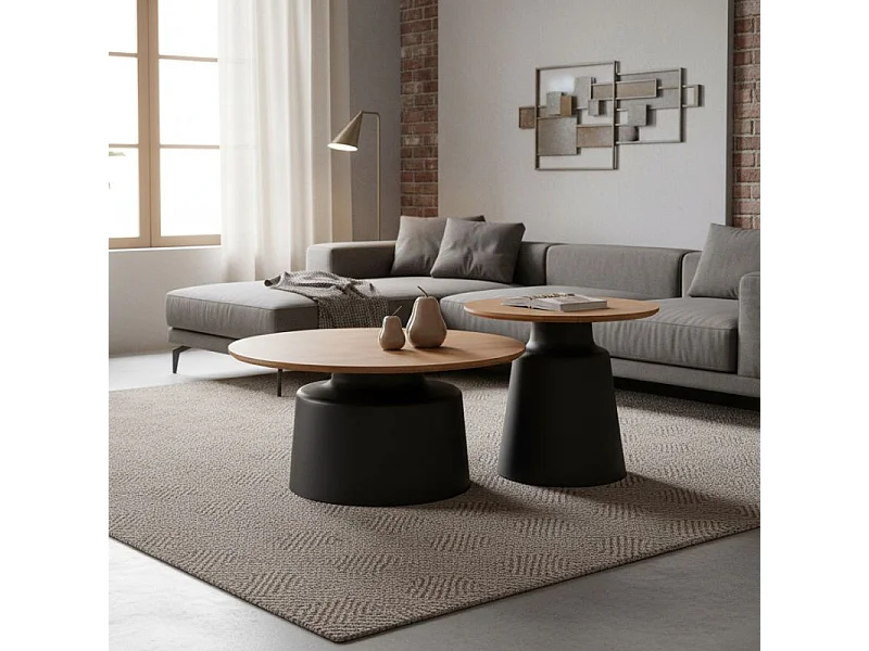 Ensemble de deux tables basses gigognes JEAN