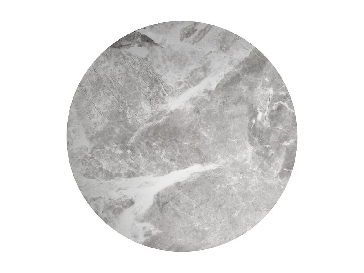 Ensemble de deux tables gigognes rondes avec plateau aspect marbre PIETER