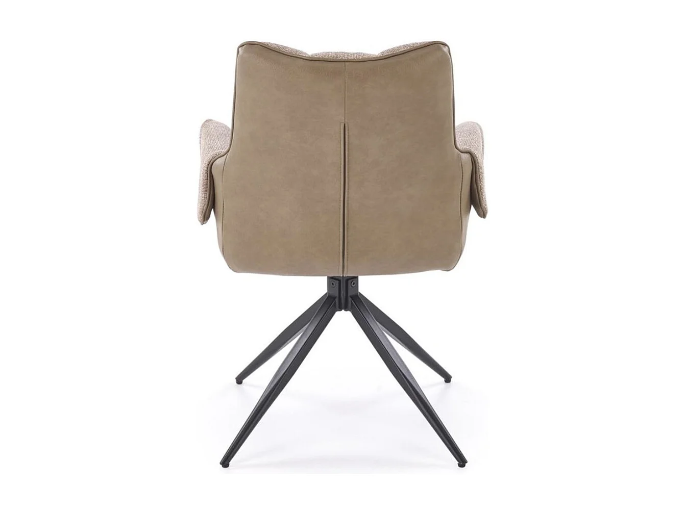 Silla giratoria de diseño, ecopiel y tejido marrón LUDMILA