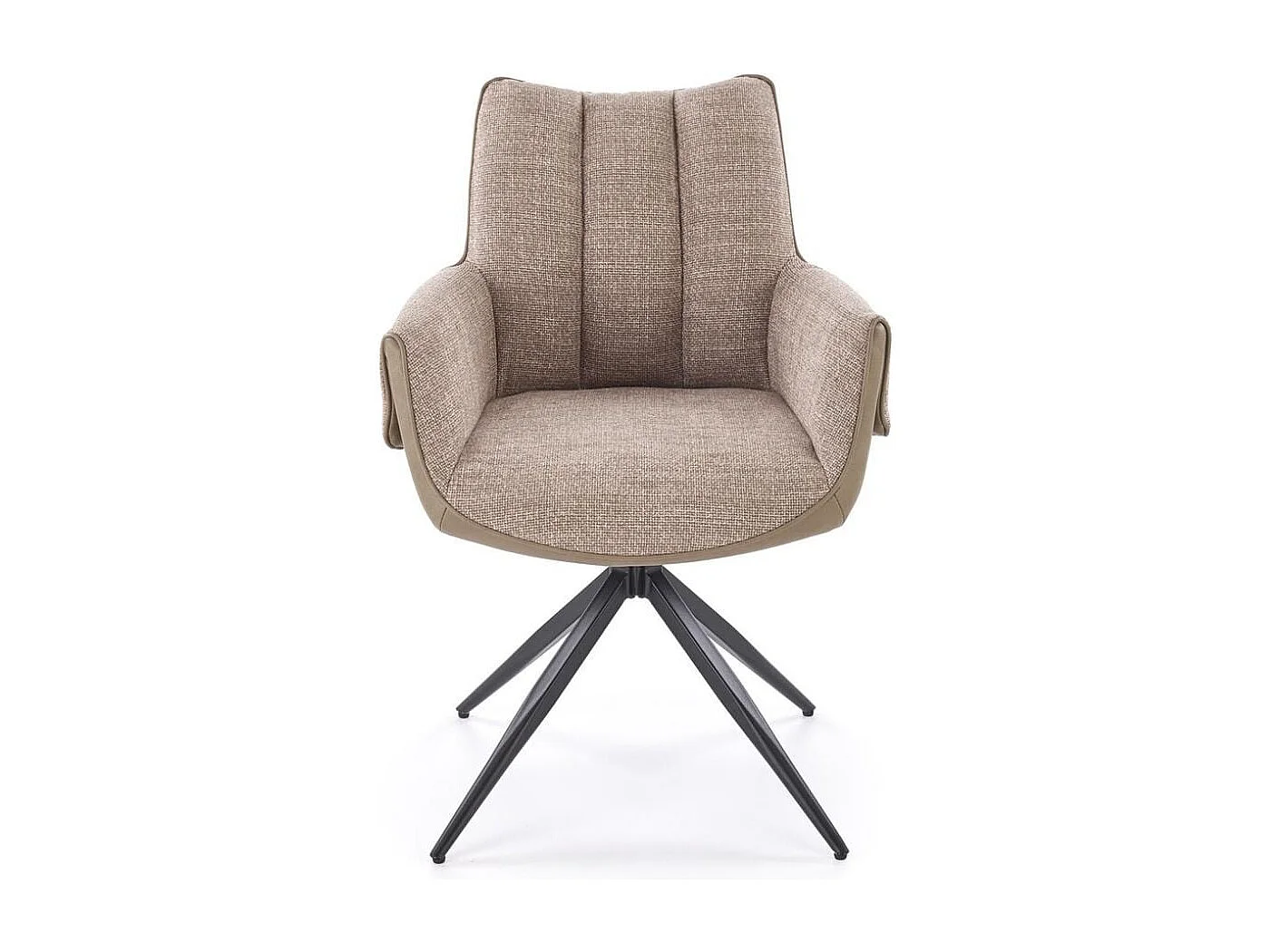 Chaise design pivotante, éco-cuir et tissu marron LUDMILA