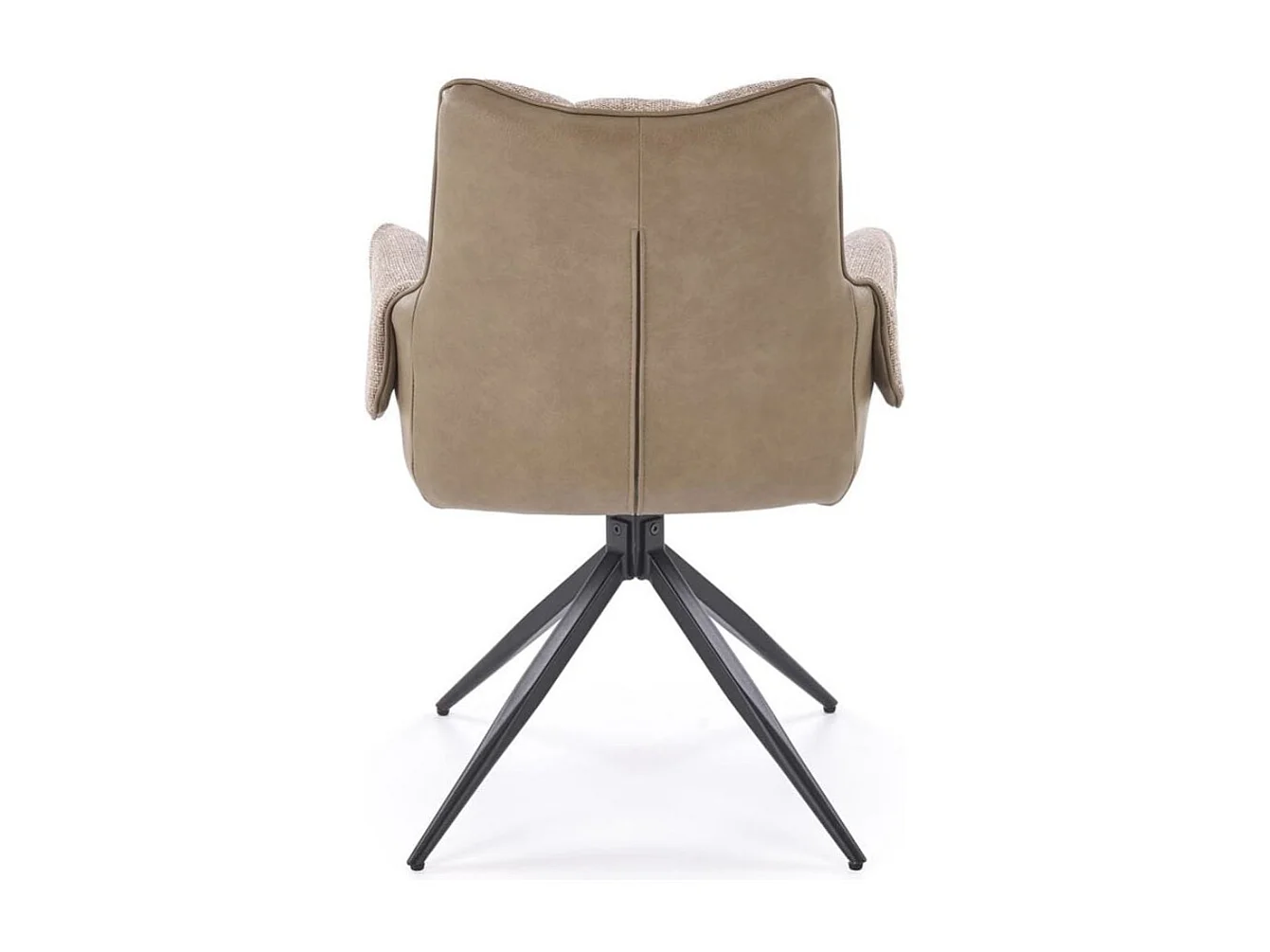 Chaise design pivotante, éco-cuir et tissu marron LUDMILA