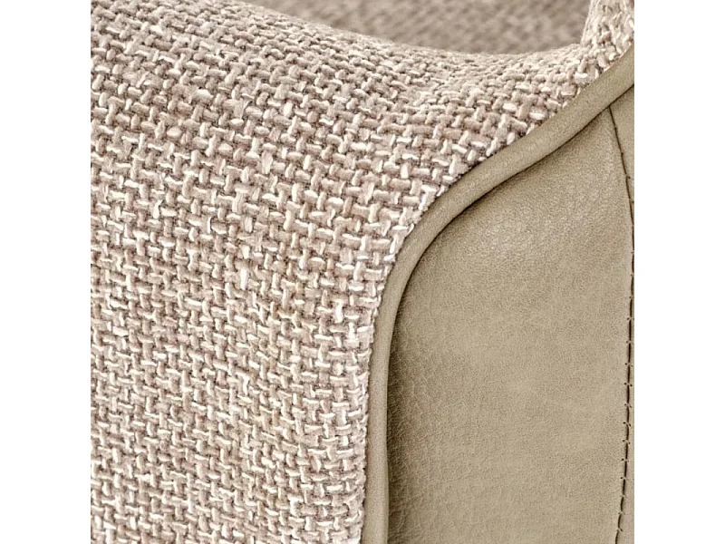 Chaise design pivotante, éco-cuir et tissu marron LUDMILA