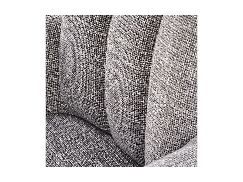 Silla giratoria de diseño gris, tela y ecopiel, base de metal negro LUDMILA