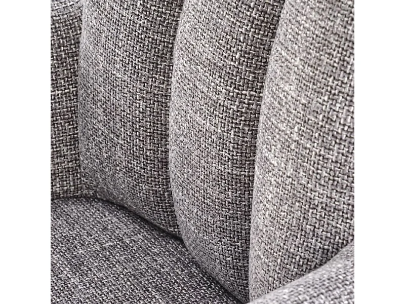 Chaise grise pivotante design, tissu et éco-cuir, pied métal noir LUDMILA