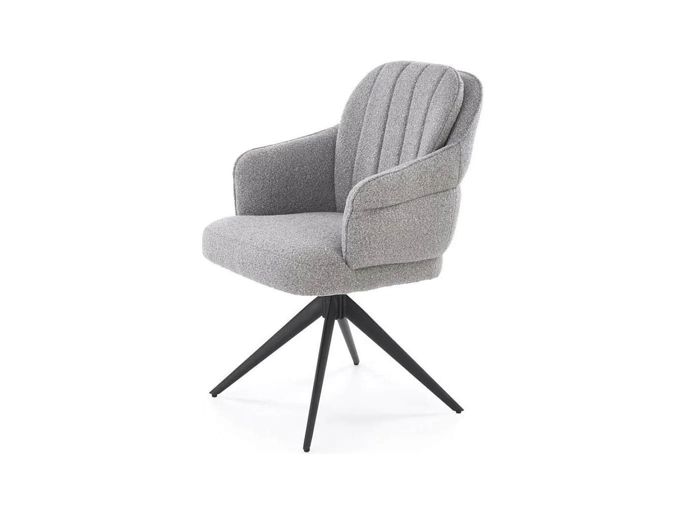 Chaise grise pivotante en tissu avec pieds 4 branches Lana