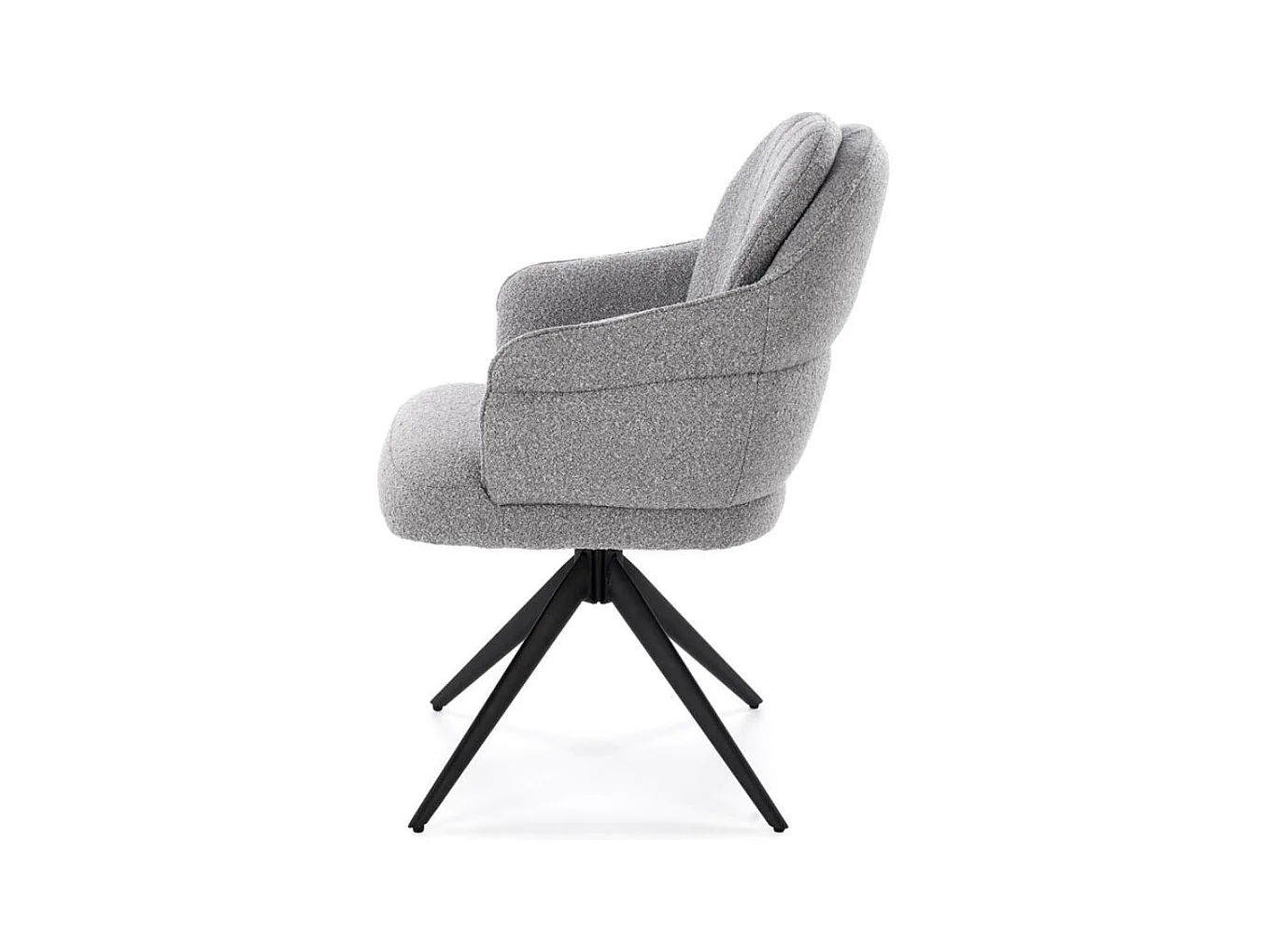 Chaise grise pivotante en tissu avec pieds 4 branches Lana