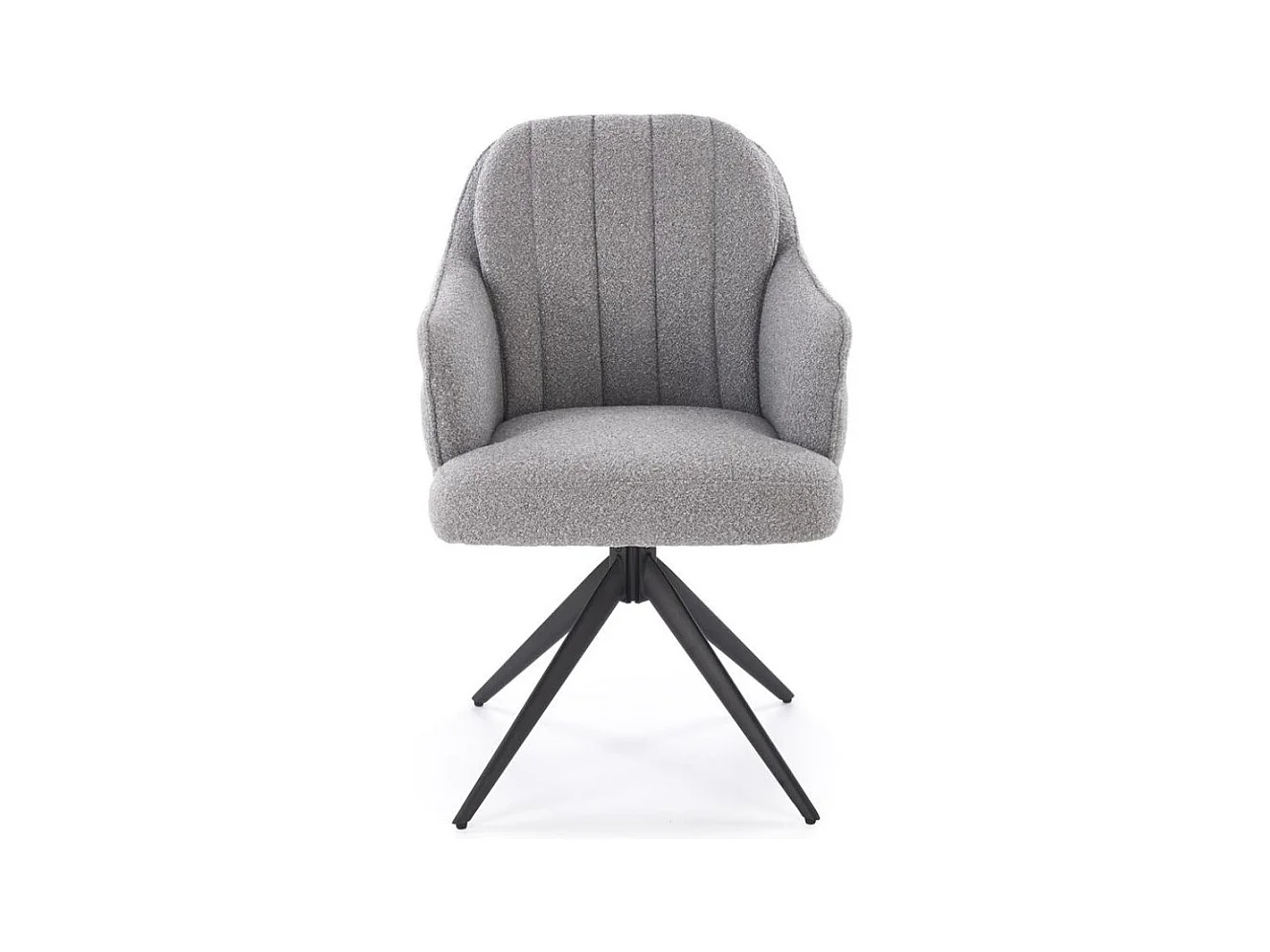 Chaise grise pivotante en tissu avec pieds 4 branches Lana