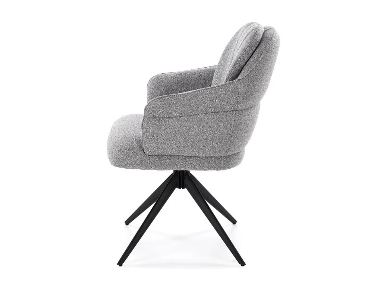 Chaise grise pivotante en tissu avec pieds 4 branches Lana