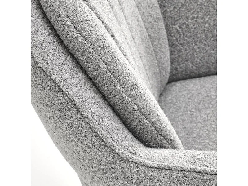 Chaise grise pivotante en tissu avec pieds 4 branches Lana