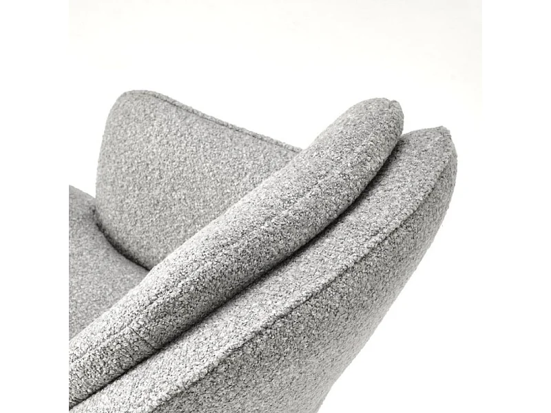 Chaise grise pivotante en tissu avec pieds 4 branches Lana