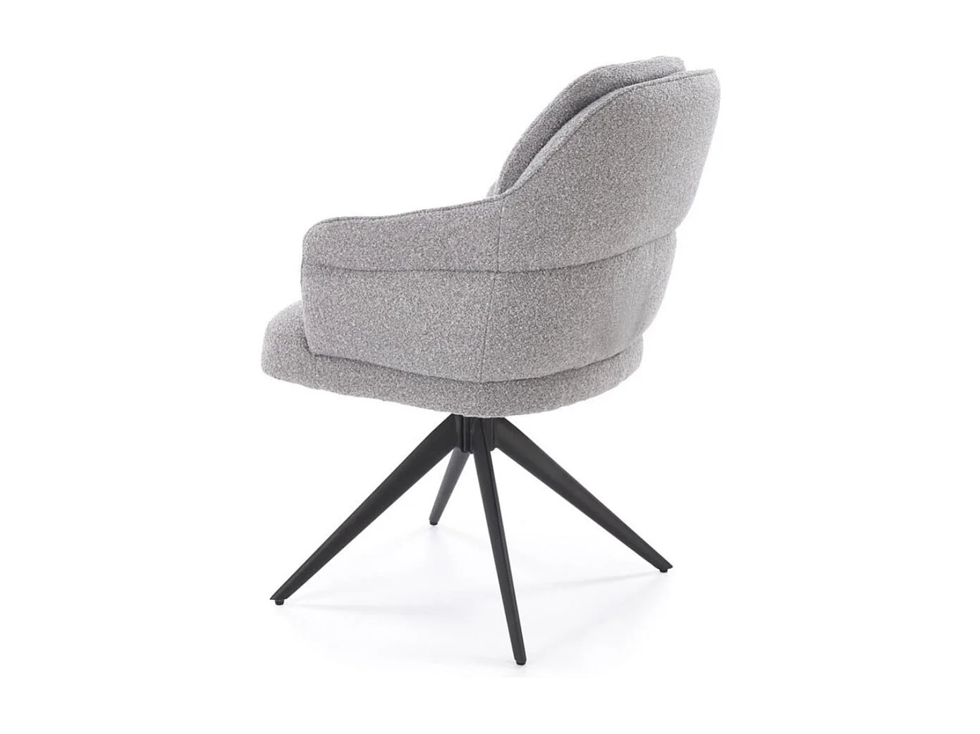 Silla giratoria de tela gris Lana con base de 4 radios