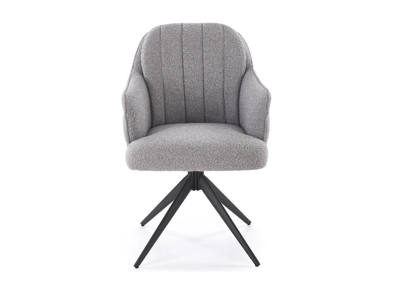 Silla giratoria de tela gris Lana con base de 4 radios