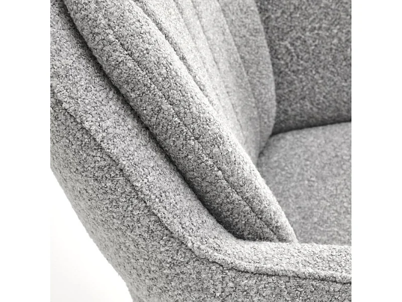 Silla giratoria de tela gris Lana con base de 4 radios
