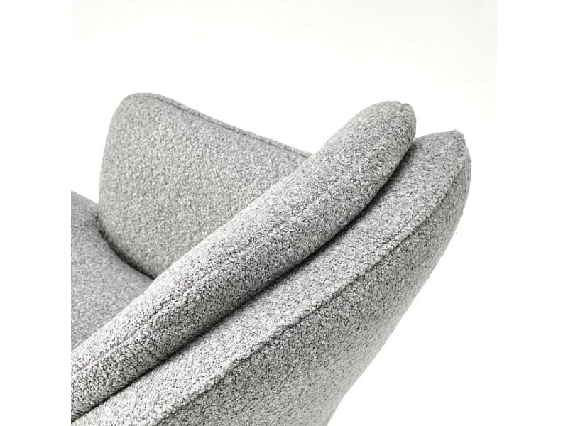 Silla giratoria de tela gris Lana con base de 4 radios