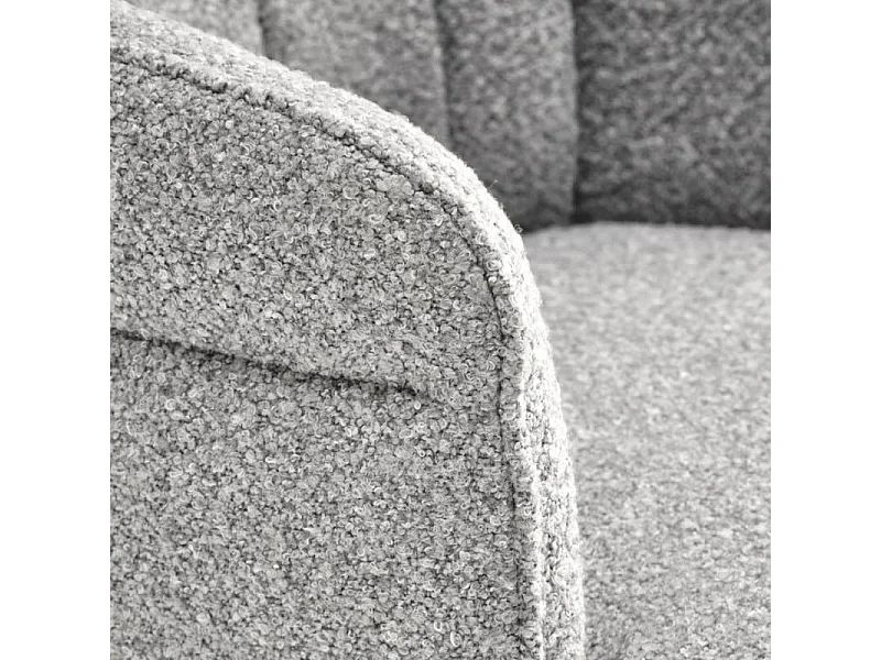 Silla giratoria de tela gris Lana con base de 4 radios