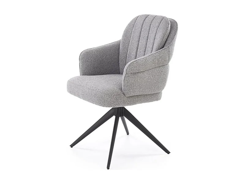 Chaise grise pivotante en tissu avec pieds 4 branches Lana