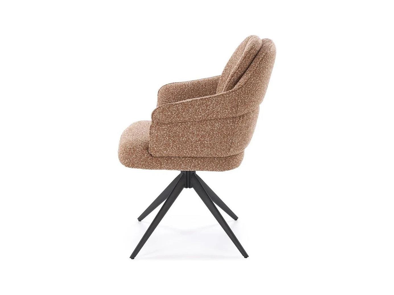 Chaise pivotante cannelle en tissu avec pieds en métal Lana